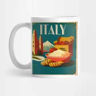 Italy Food Vintage Travel Art Poster Mug